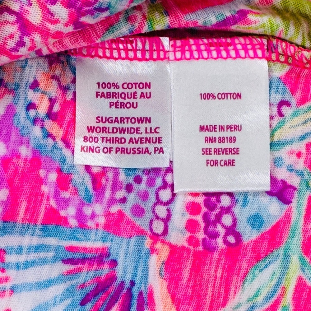 Lilly Pulitzer Etta V-neck Top Pink Isle Shell Me Something Good Womens S NWT - Picture 6 of 7